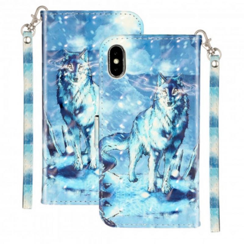 Κάλυμμα iPhone X / XS με κορδονι Προβολείς Wolf Light Με Λουράκι