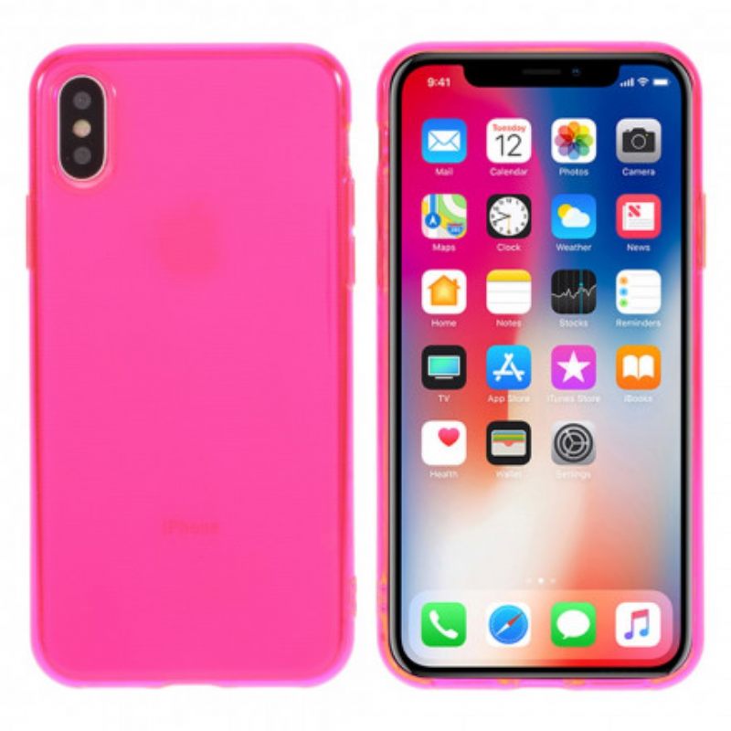 Θήκη iPhone X / XS Έγχρωμη Διαφανής Σιλικόνη