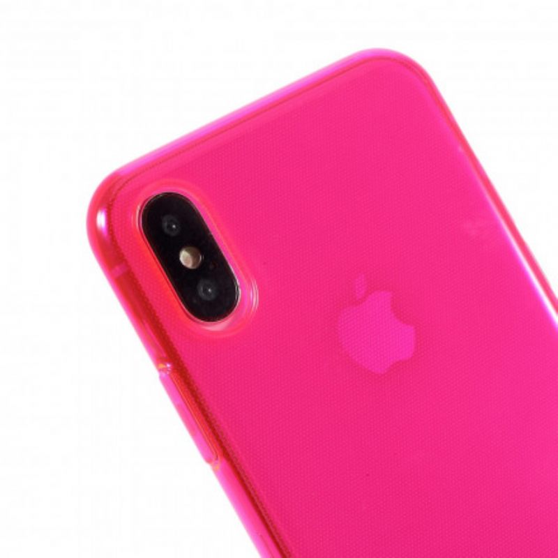 Θήκη iPhone X / XS Έγχρωμη Διαφανής Σιλικόνη