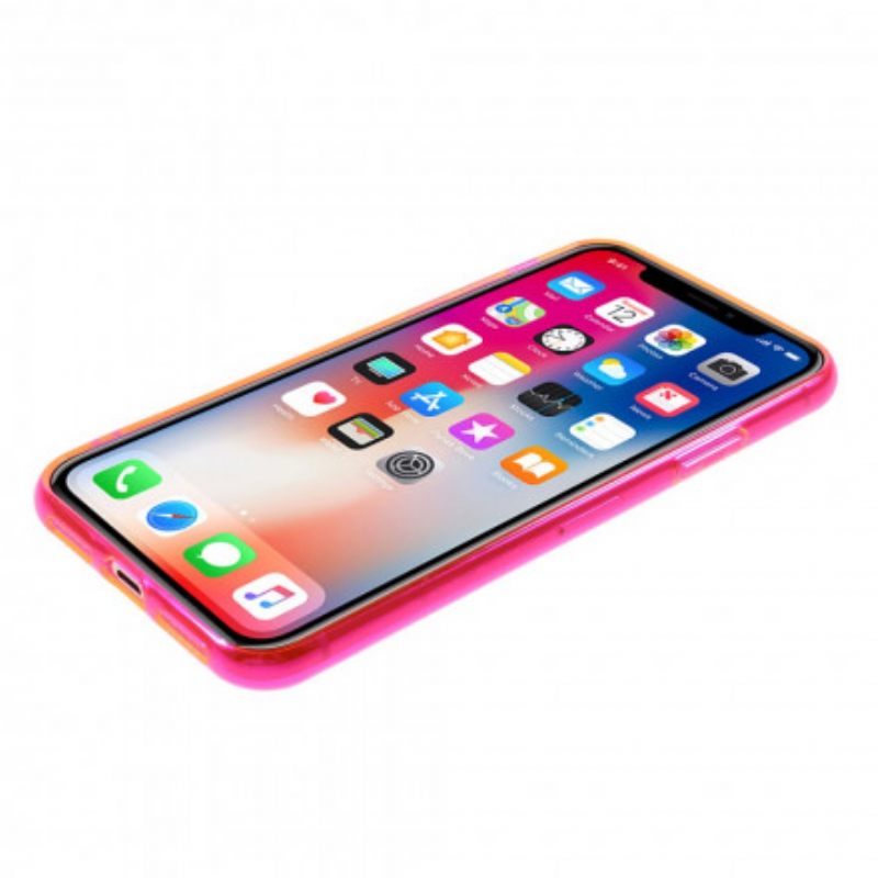 Θήκη iPhone X / XS Έγχρωμη Διαφανής Σιλικόνη