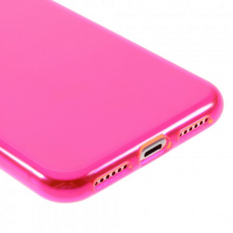 Θήκη iPhone X / XS Έγχρωμη Διαφανής Σιλικόνη