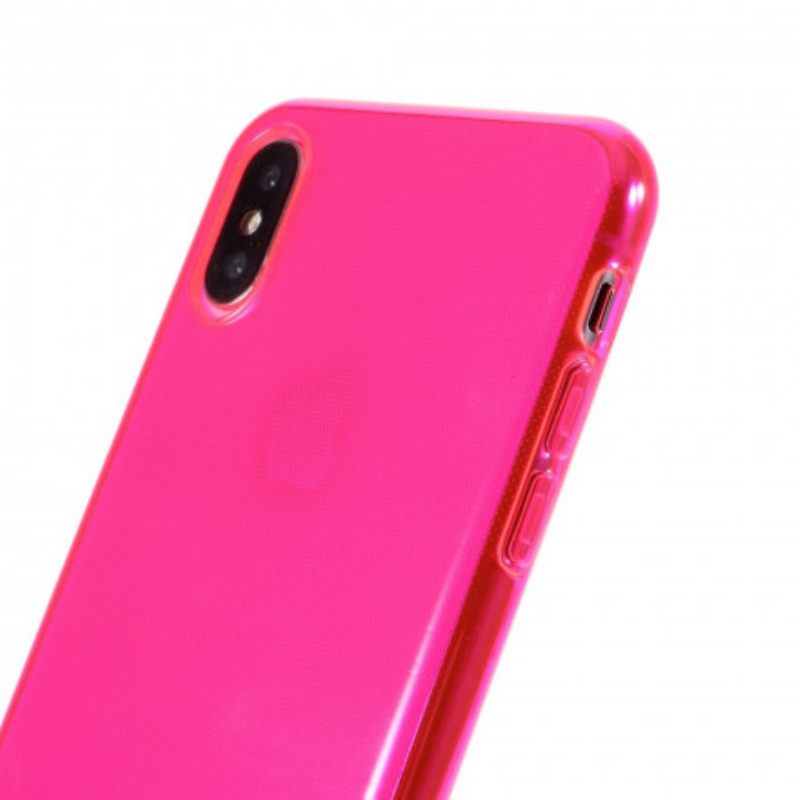 Θήκη iPhone X / XS Έγχρωμη Διαφανής Σιλικόνη