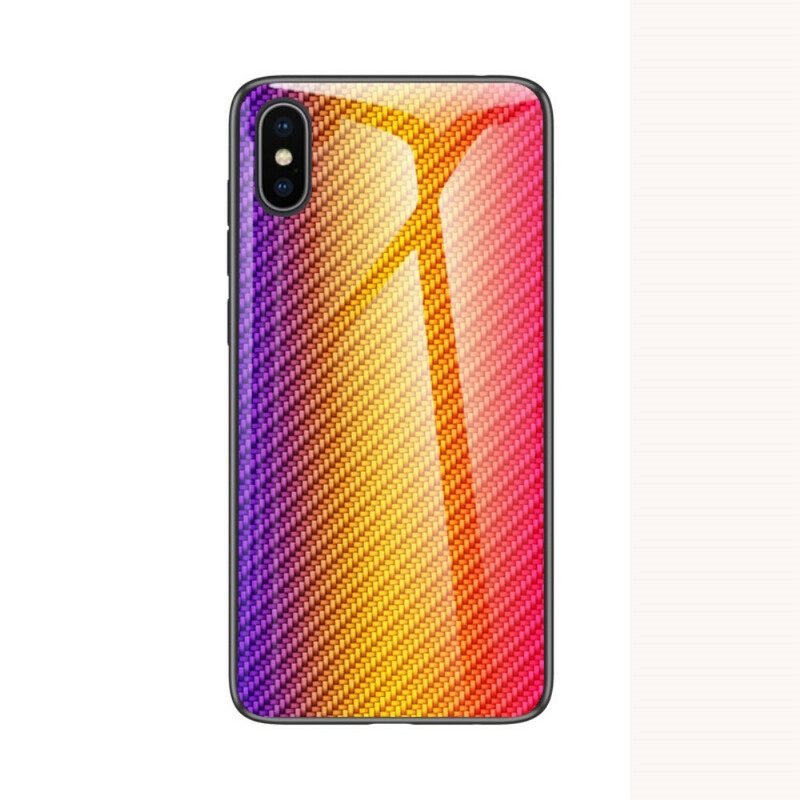 Θήκη iPhone X / XS Γυαλί Με Ανθρακονήματα