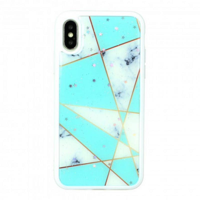 Θήκη iPhone X / XS Σχεδίαση Από Σιλικόνη Και Εποξειδικό Μάρμαρο