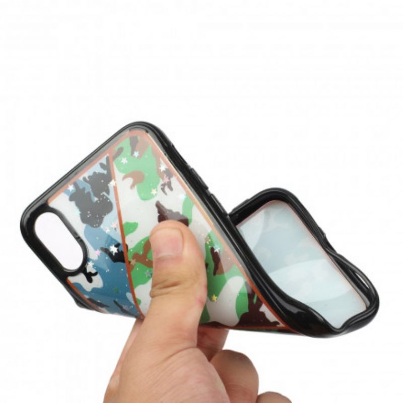 Θήκη iPhone X / XS Σχεδίαση Από Σιλικόνη Και Εποξειδικό Μάρμαρο