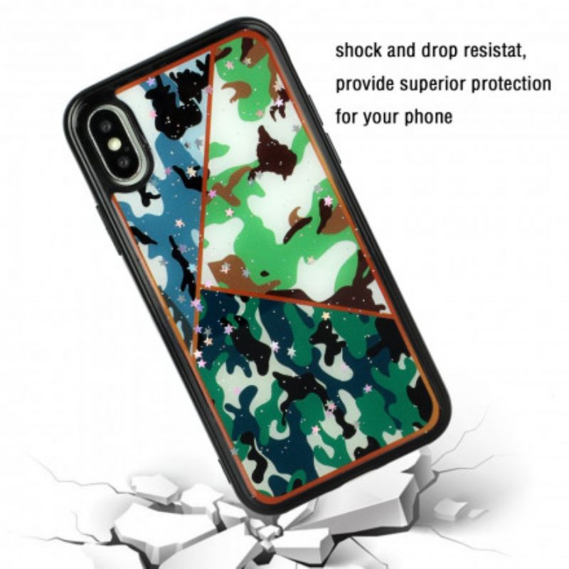 Θήκη iPhone X / XS Σχεδίαση Από Σιλικόνη Και Εποξειδικό Μάρμαρο