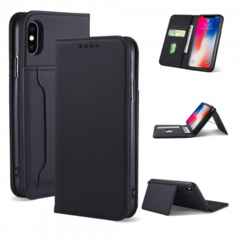 θηκη κινητου iPhone X / XS Θήκη Flip Κάτοχος Κάρτας Υποστήριξης
