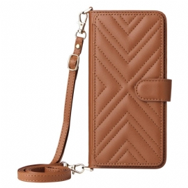 Δερματινη Θηκη Oppo Reno 14 Pro 5g Καπιτονέ Με Λουράκι Και Λουράκι Καρπού Σιλικόνης