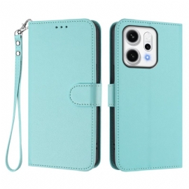 Δερματινη Θηκη Oppo Reno 14 Pro 5g Πορτοφόλι Με Λουράκι Σιλικόνης