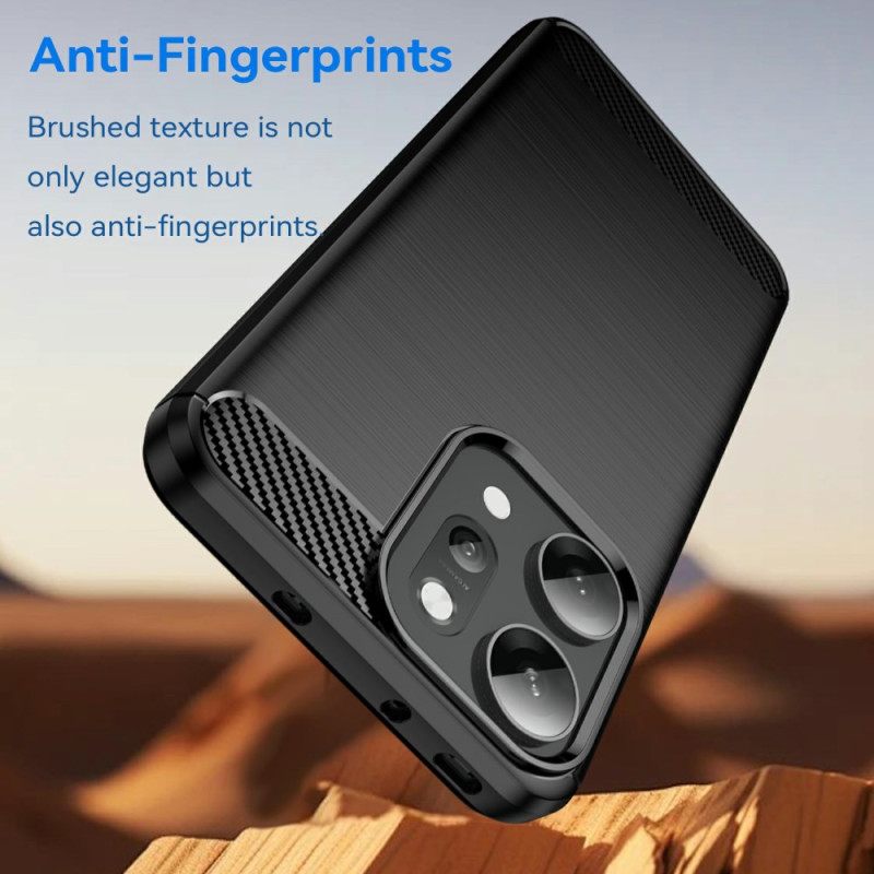 Κάλυμμα Oppo Reno 14 Pro 5g Βουρτσισμένο Με Ίνες Άνθρακα Σιλικόνης