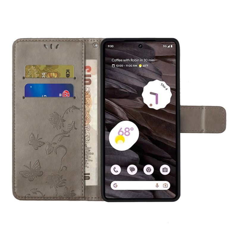 Δερματινη Θηκη Google Pixel 8a Floral Λουράκι