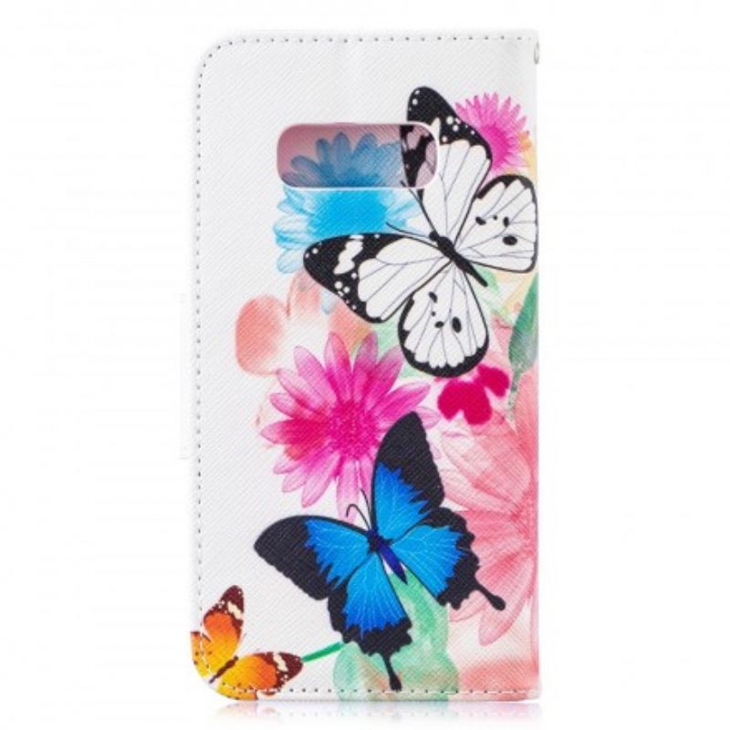 Κάλυμμα Samsung Galaxy S10e Ζωγραφισμένες Πεταλούδες Και Λουλούδια