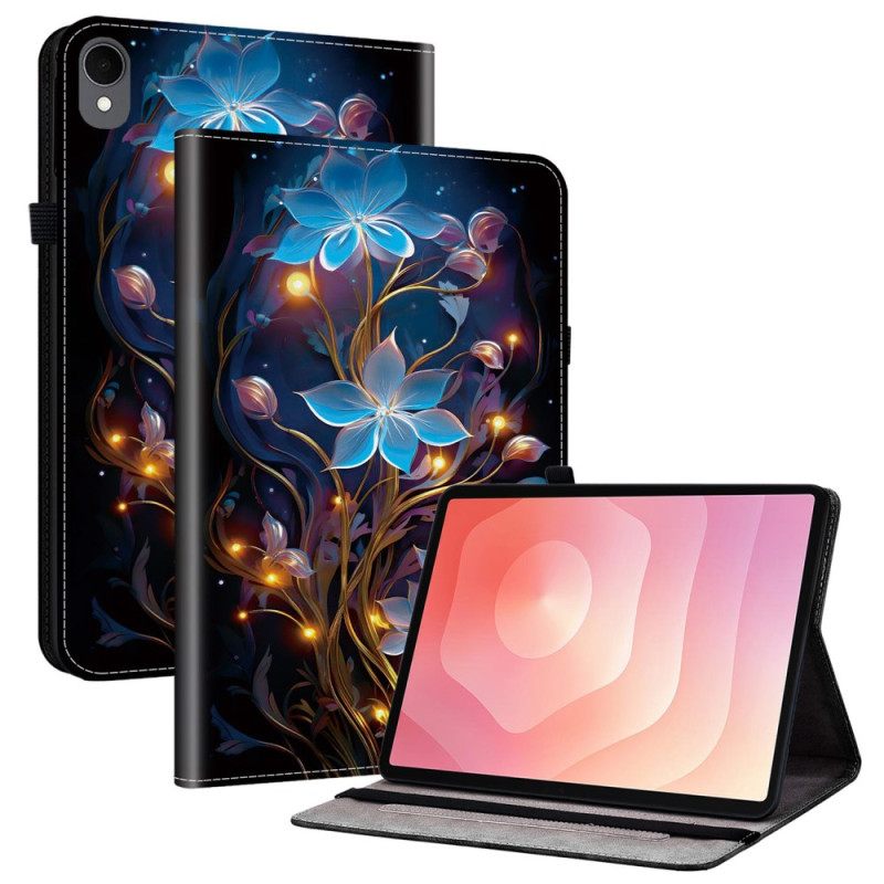 Δερμάτινη Θήκη Κινητού Samsung Galaxy Tab S11 Θήκες Κινητών Μπλε Λουλούδια