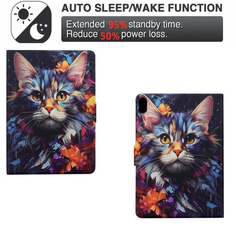 Δερματινη Θηκη Samsung Galaxy Tab S11 Καλλιτεχνική Γάτα