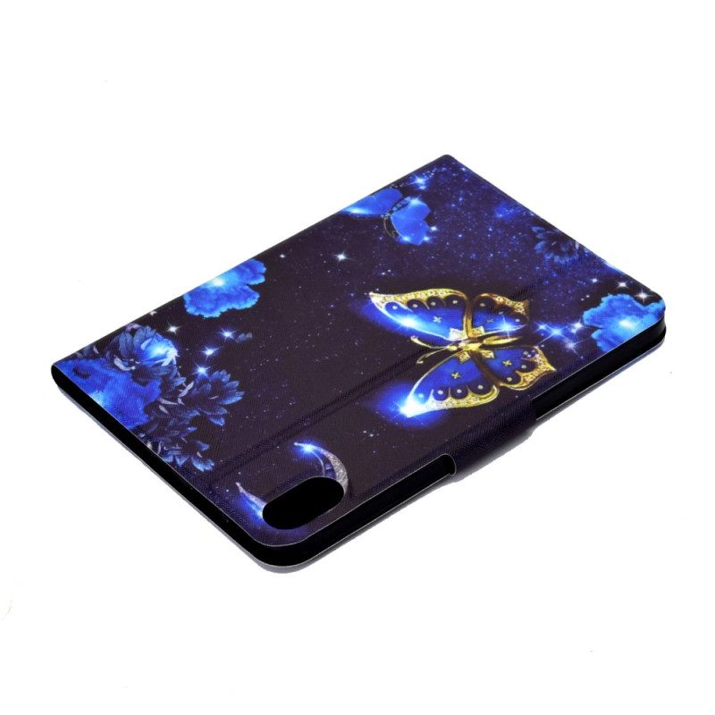 Δερματινη Θηκη Samsung Galaxy Tab S11 Μπλε Και Χρυσή Πεταλούδα