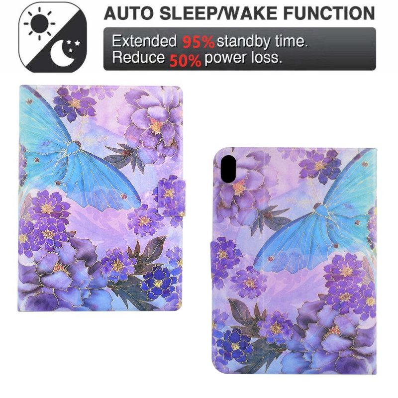 Δερματινη Θηκη Samsung Galaxy Tab S11 Παιώνιες Και Πεταλούδες