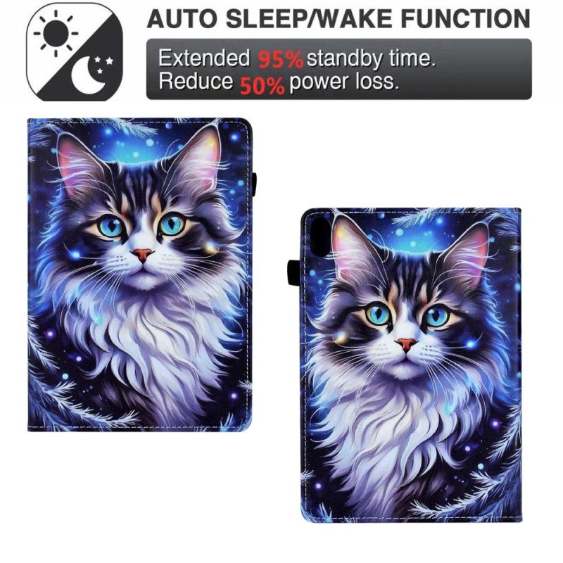 Δερματινη Θηκη Samsung Galaxy Tab S11 Χειμερινή Γάτα Σιλικόνης
