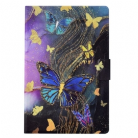 Δερματινη Θηκη Samsung Galaxy Tab S11 Χρυσές Και Πολύχρωμες Πεταλούδες