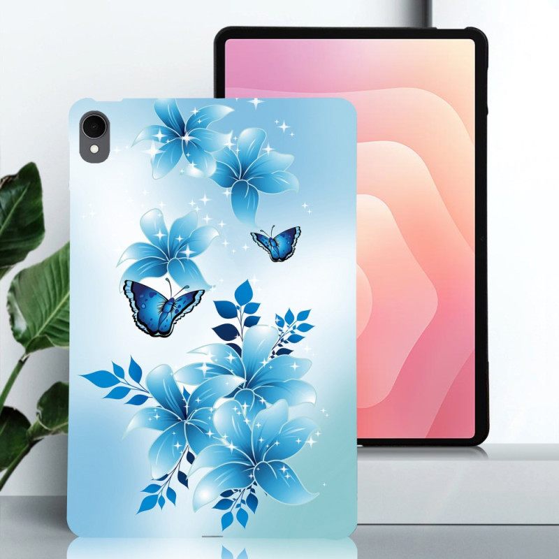 Κάλυμμα Samsung Galaxy Tab S11 Μικρές Μπλε Πεταλούδες Σιλικόνης
