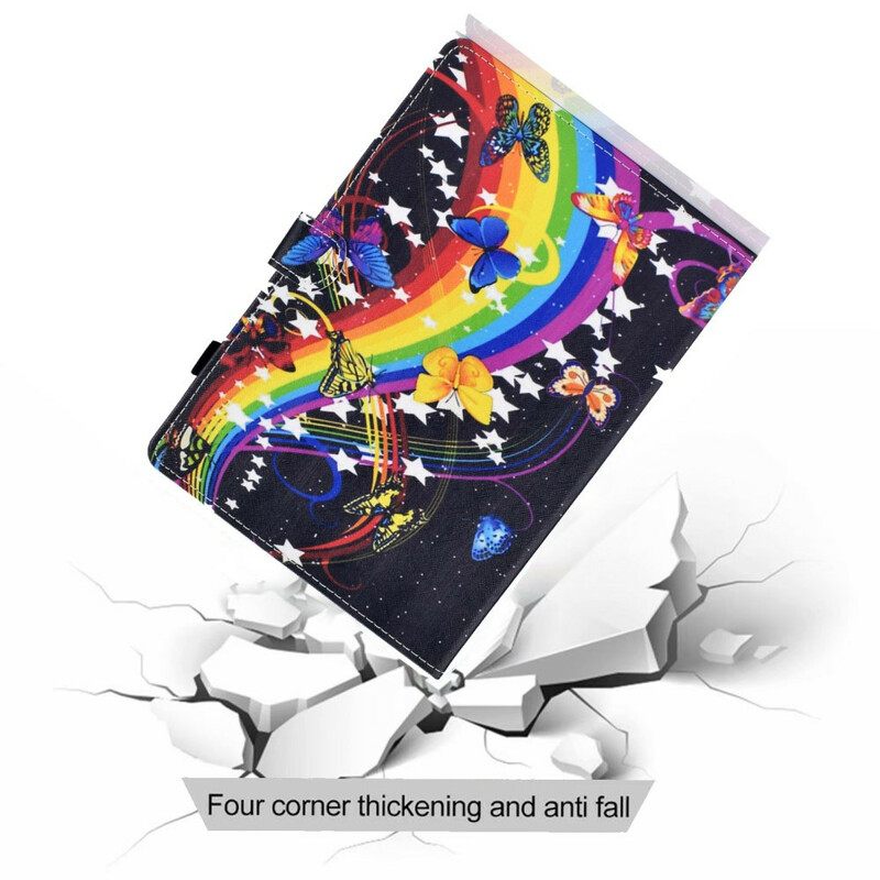 δερματινη θηκη iPad Air (2022) Ουράνιο Τόξο Πεταλούδες