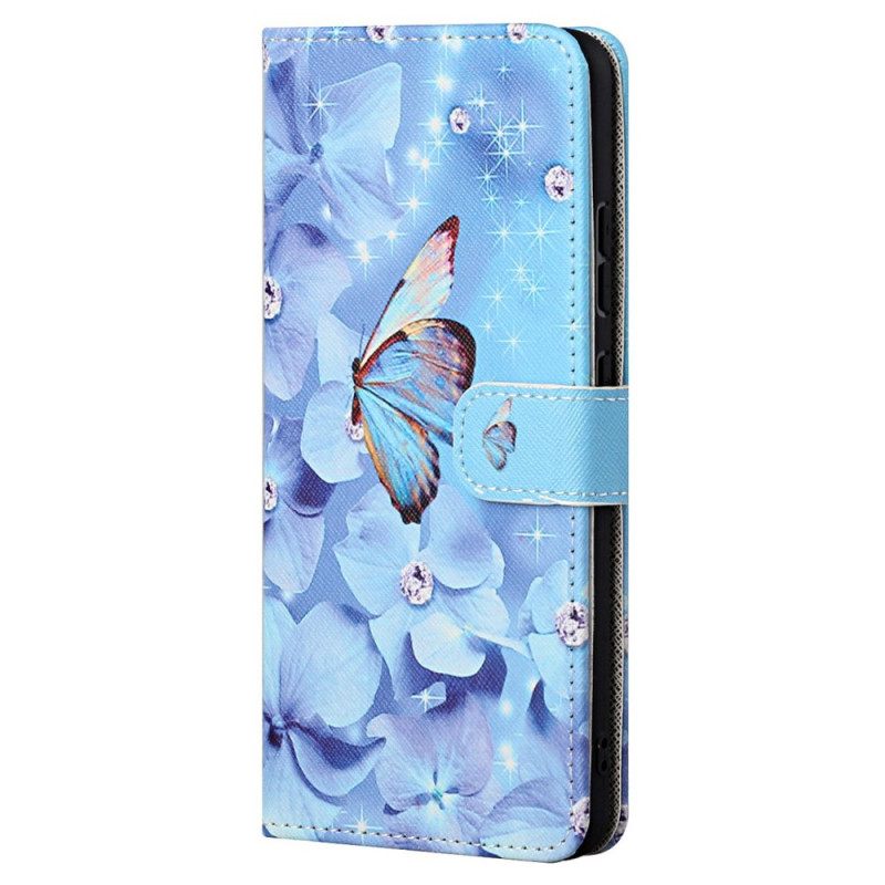 Κάλυμμα Xiaomi Redmi Note 11 Pro 4G / 5G με κορδονι Diamond Strappy Butterflies