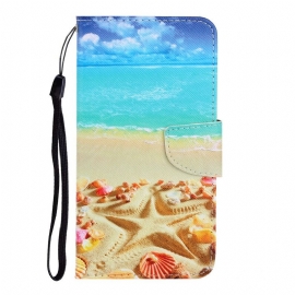 δερματινη θηκη Xiaomi Redmi Note 9 με κορδονι Strappy Beach