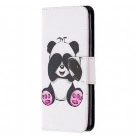 δερματινη θηκη Xiaomi Redmi Note 9 Panda Fun