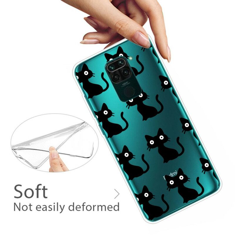 θηκη κινητου Xiaomi Redmi Note 9 Πολλαπλές Μαύρες Γάτες
