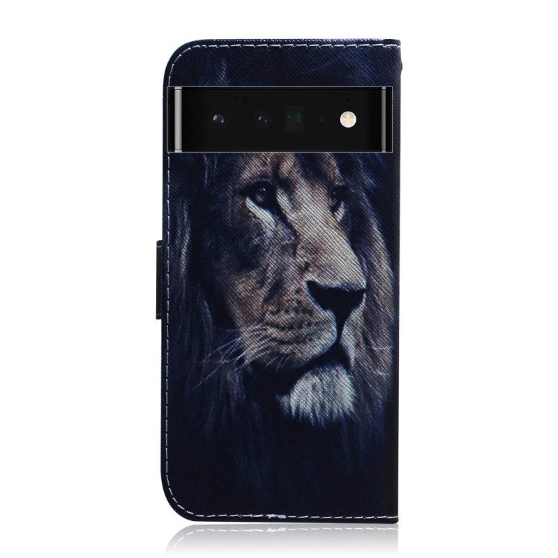 δερματινη θηκη Google Pixel 6 Pro Ονειρεύεται Λιοντάρι