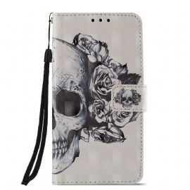 Θήκη Flip Huawei P20 Lite Flowery Skull 3d