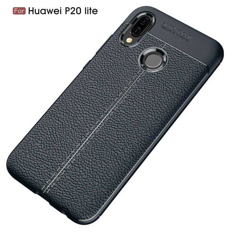 Θήκη Huawei P20 Lite Δερμάτινο Εφέ Litchi Διπλής Γραμμής