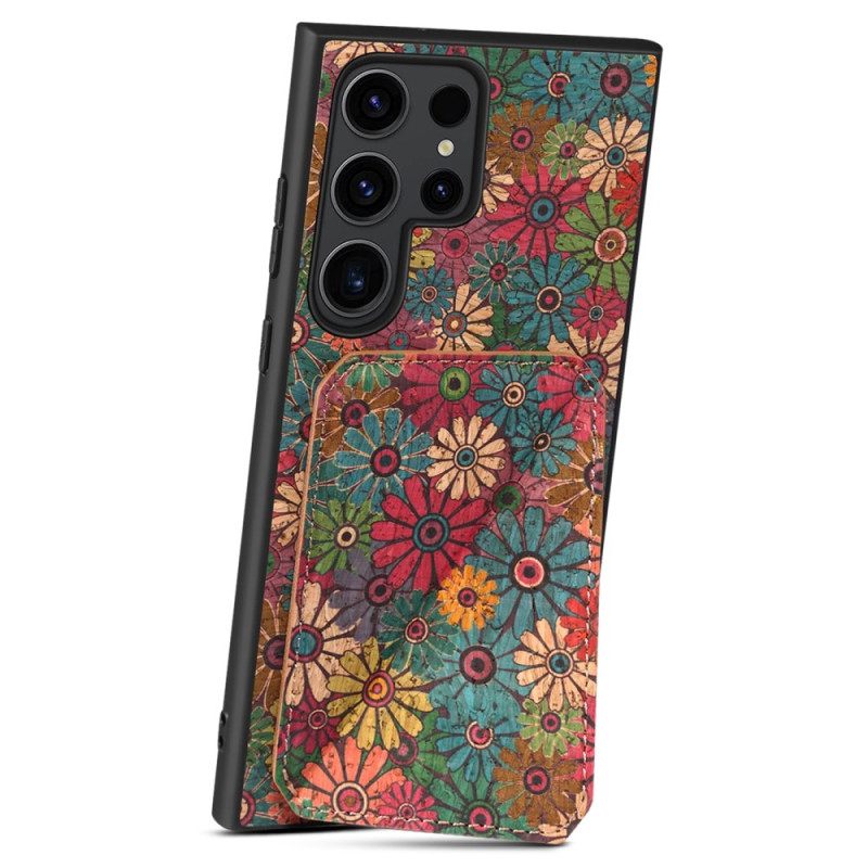 Κάλυμμα Samsung Galaxy S24 Ultra 5g Με Floral Card Holder