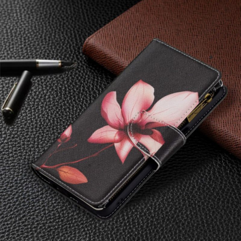 δερματινη θηκη Oppo A54 5G / A74 5G Τσέπη Με Φερμουάρ Λουλουδιών
