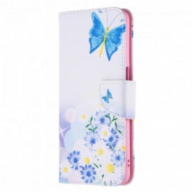 Κάλυμμα Oppo A54 5G / A74 5G Ζωγραφισμένες Πεταλούδες Και Λουλούδια