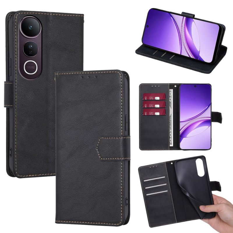 Δερματινη Θηκη Vivo V50 Lite 5g Εφέ Δέρματος Με Προστασία Rfid Σιλικόνης