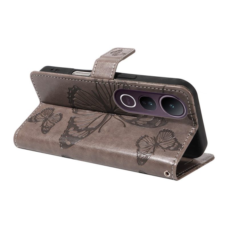 Δερματινη Θηκη Vivo V50 Lite 5g Γιγάντιες Πεταλούδες (giants Curve)