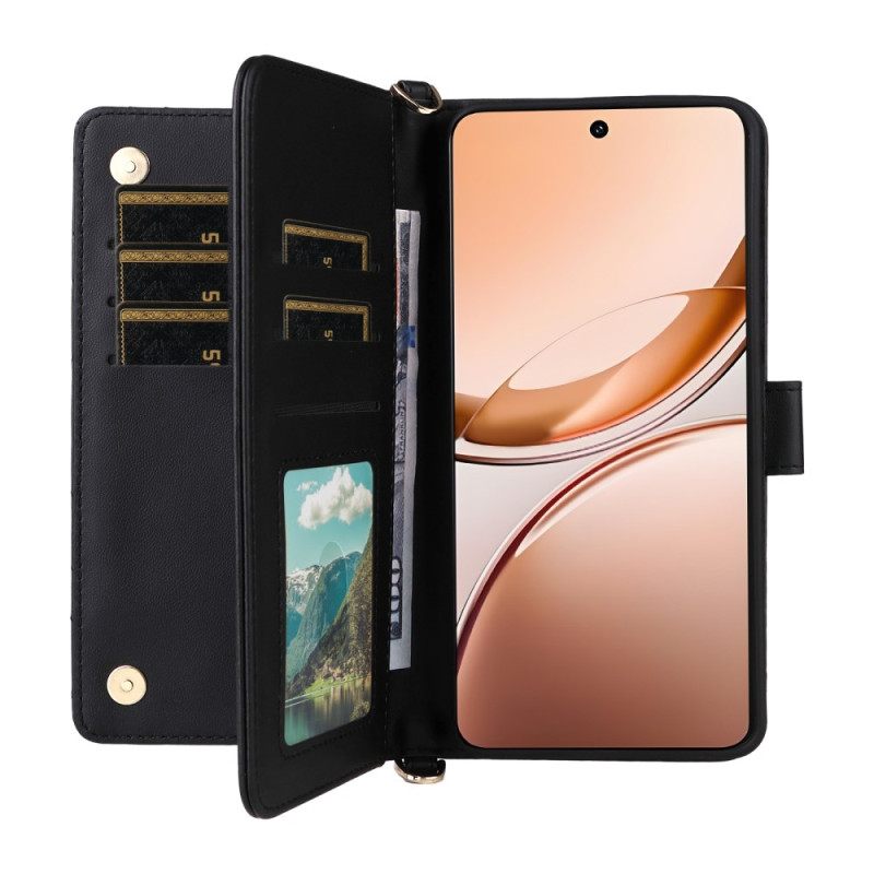 Δερματινη Θηκη Vivo V50 Lite 5g Καπιτονέ Με Κορδόνι Και Ιμάντα Ώμου