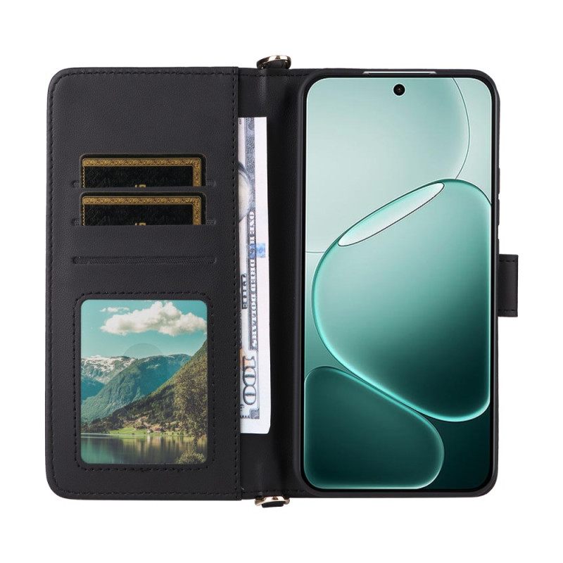 Δερματινη Θηκη Vivo V50 Lite 5g Καπιτονέ Με Λουράκι Ώμου Και Κορδόνι