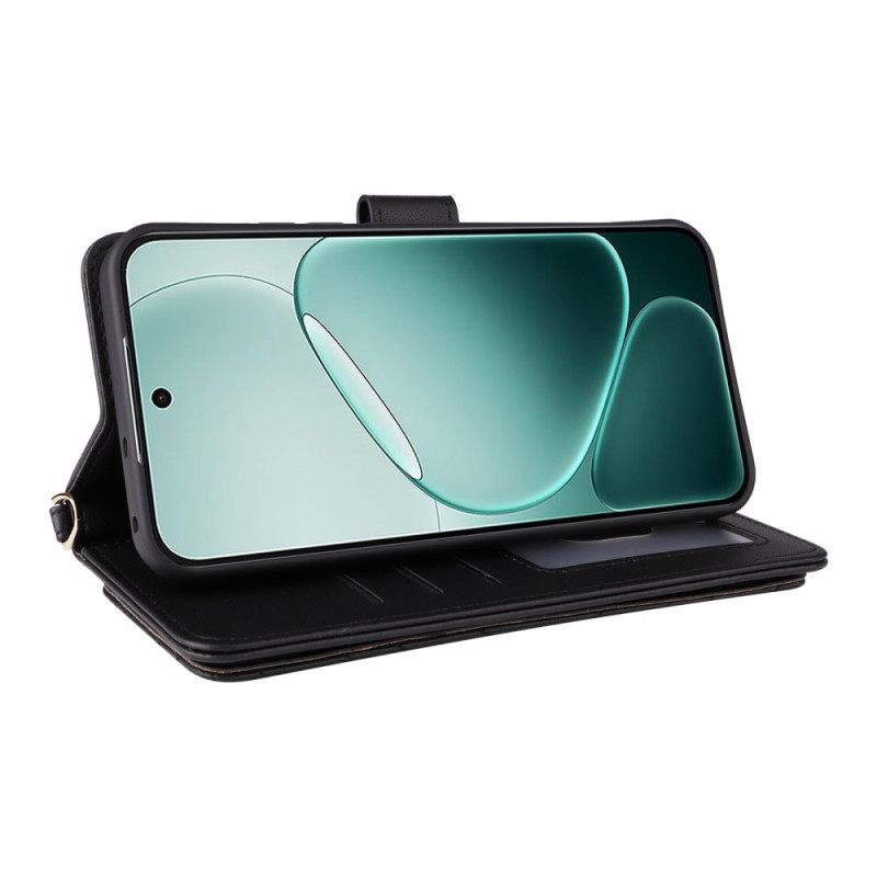 Δερματινη Θηκη Vivo V50 Lite 5g Καπιτονέ Με Λουράκι Ώμου Και Κορδόνι