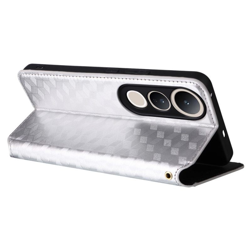 Δερματινη Θηκη Vivo V50 Lite 5g Σχέδιο Με Διαμάντια