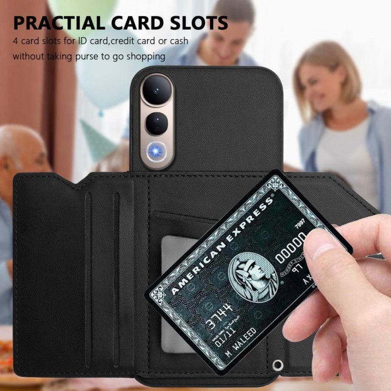 Δερματινη Θηκη Vivo V50 Lite 5g Θήκη Καρτών Και Κορδόνι