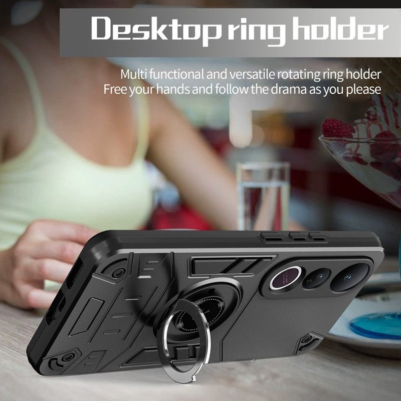 Κάλυμμα Vivo V50 Lite 5g Περιστρεφόμενη Βάση Και Ενισχυμένη Προστασία Σιλικόνης