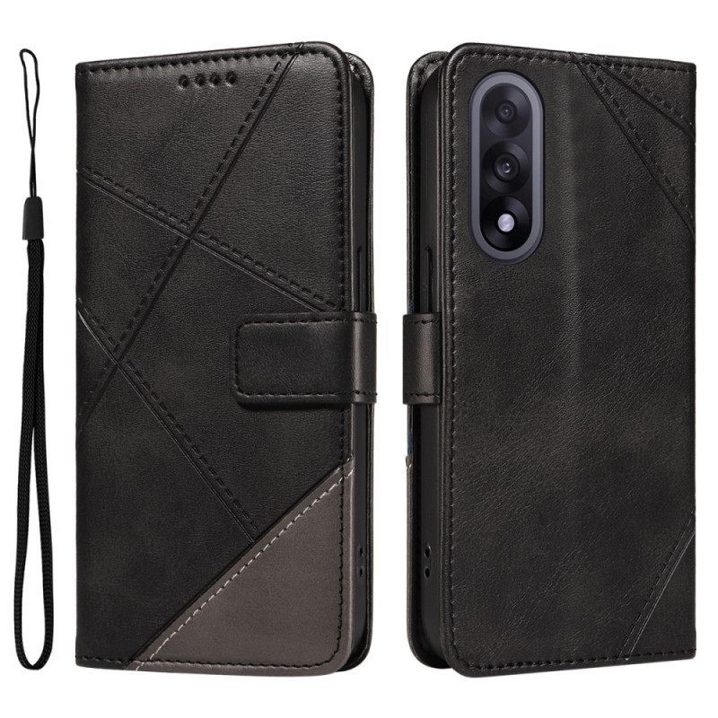 Δερματινη Θηκη Oneplus Nord 5 Δίχρωμο Γεωμετρικό Σιλικόνης