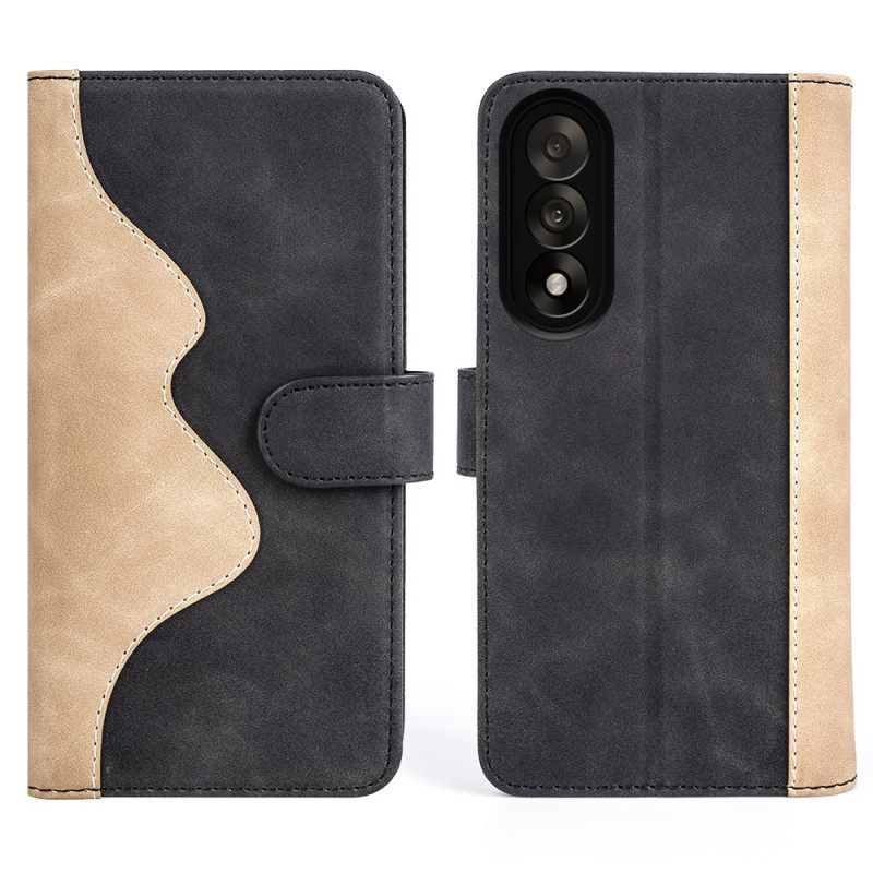 Δερματινη Θηκη Oneplus Nord 5 Δίχρωμο Κυματιστό Σιλικόνης