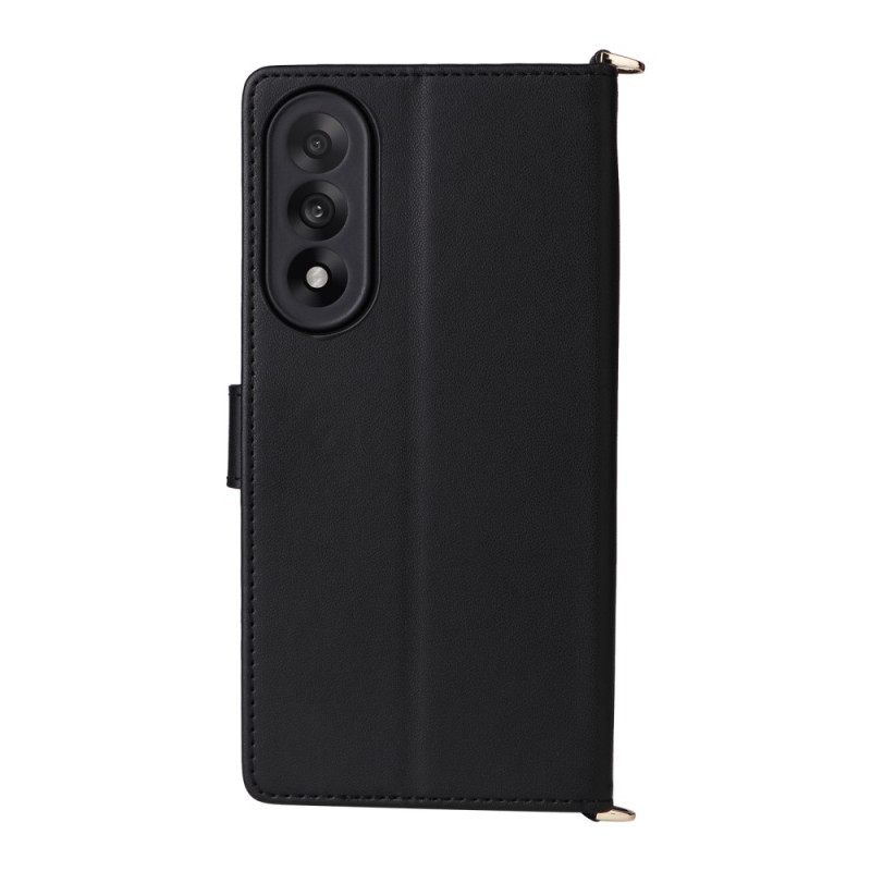Δερματινη Θηκη Oneplus Nord 5 Καπιτονέ Με Ώμο Λουράκι Σιλικόνης
