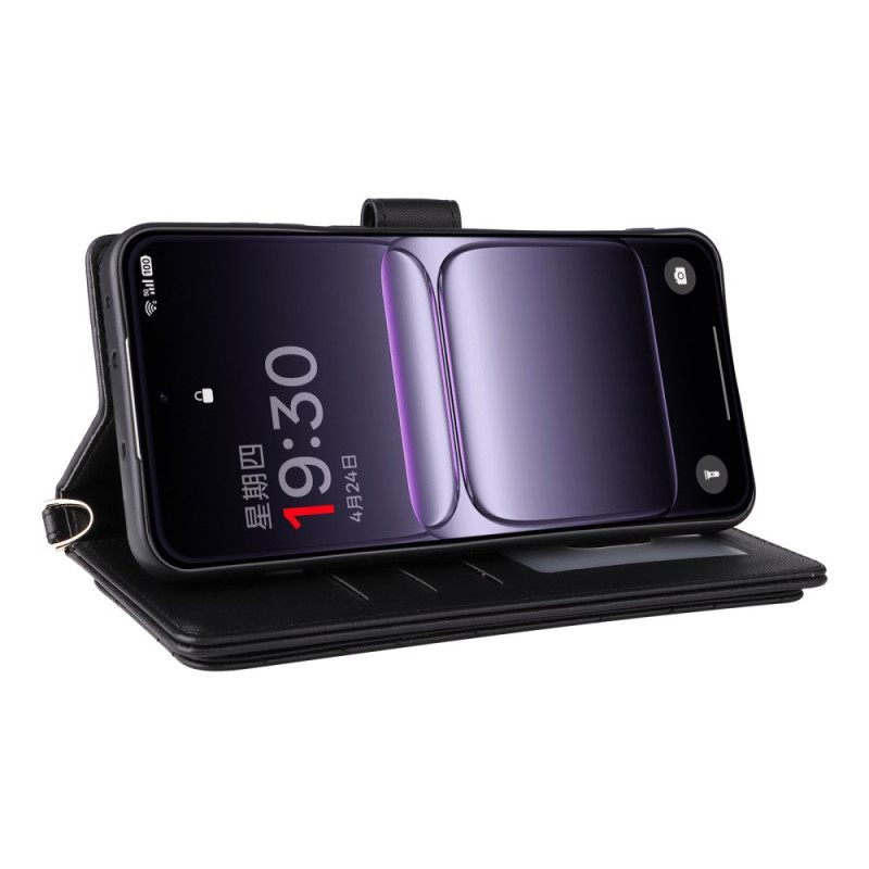 Δερματινη Θηκη Oneplus Nord 5 Καπιτονέ Με Ώμο Λουράκι Σιλικόνης