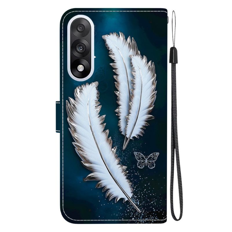 Δερματινη Θηκη Oneplus Nord 5 Λευκά Φτερά