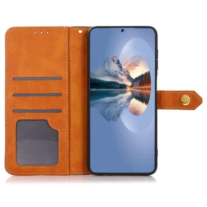 Δερματινη Θηκη Oneplus Nord 5 Χρυσό Κούμπωμα Khazneh