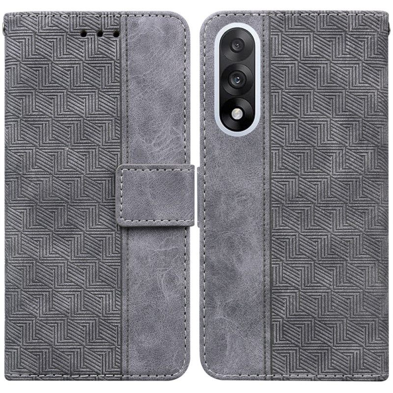 Δερματινη Θηκη Oneplus Nord 5 Υφαντό Μοτίβο Σιλικόνης