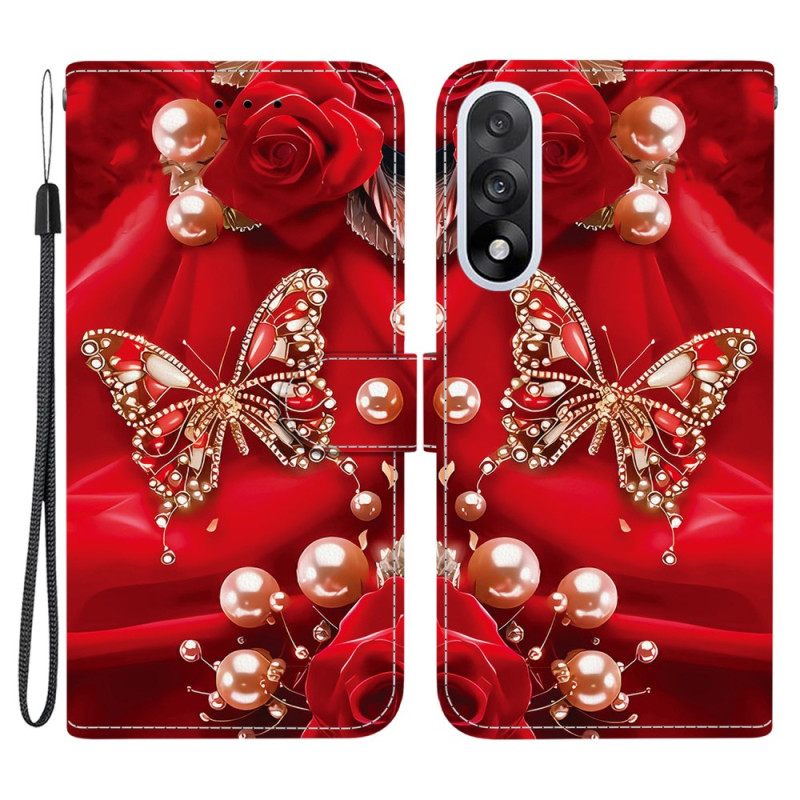 Θηκη Κινητου Oneplus Nord 5 Κόκκινες Πεταλούδες